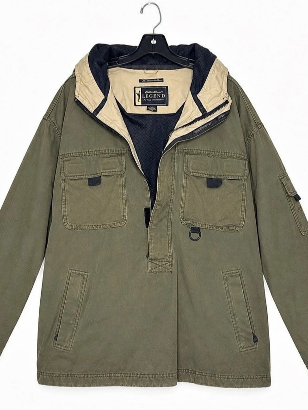 Eddie Bauer Legend Mt. Adams Pullover Jacket Green & Beige XXL